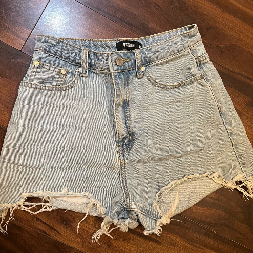 Mom Ripped Jean Shorts